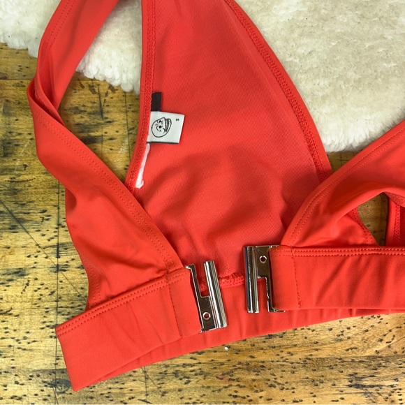3/$20☀ Cheap Monday Bright Coral Plunging Bikini Top - Picture 6 of 6